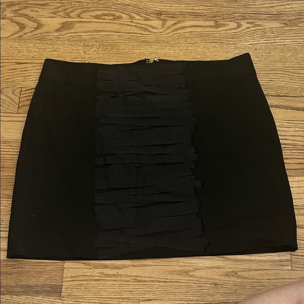 GAP Black Mini Skirt with Fringe Accent